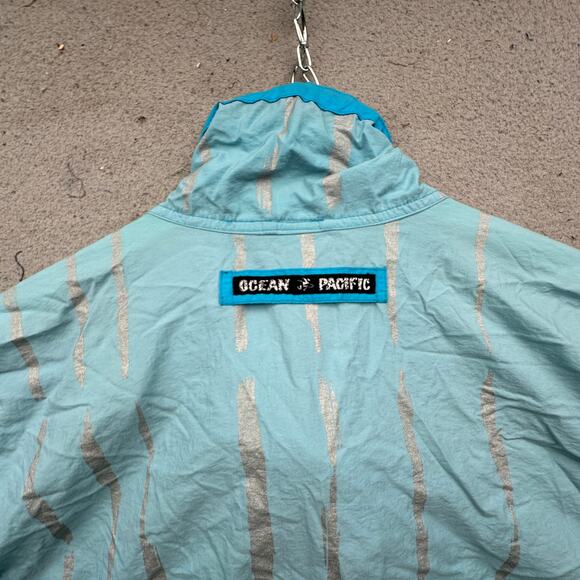 Vintage OP Ocean Pacific 720 Airborne Anorak Windbreaker Jacket Mens Large Blue - Picture 10 of 12
